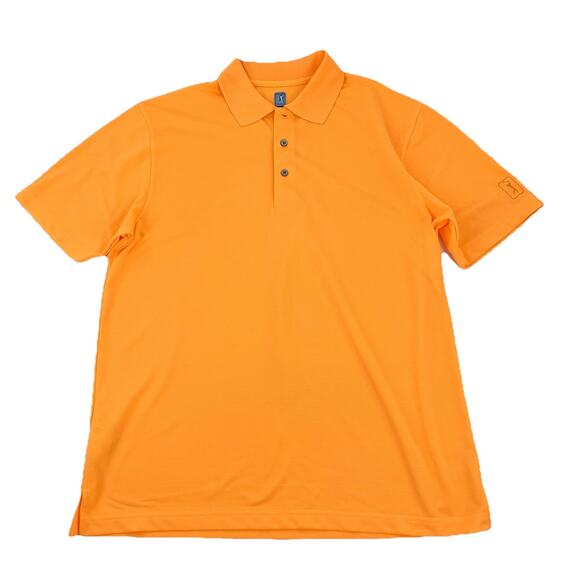 PGA Tour Short Sleeve Breathable Golf Polo Shirt Size Large Mens Bright Orange L - Picture 1 of 7
